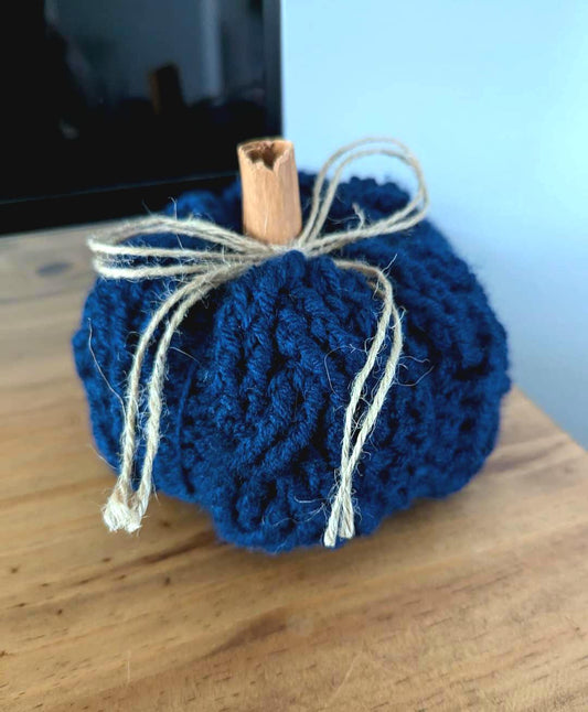 Handmade Crochet Pumpkin Decor: Cinnamon Stick Stem, Fall Home Decor