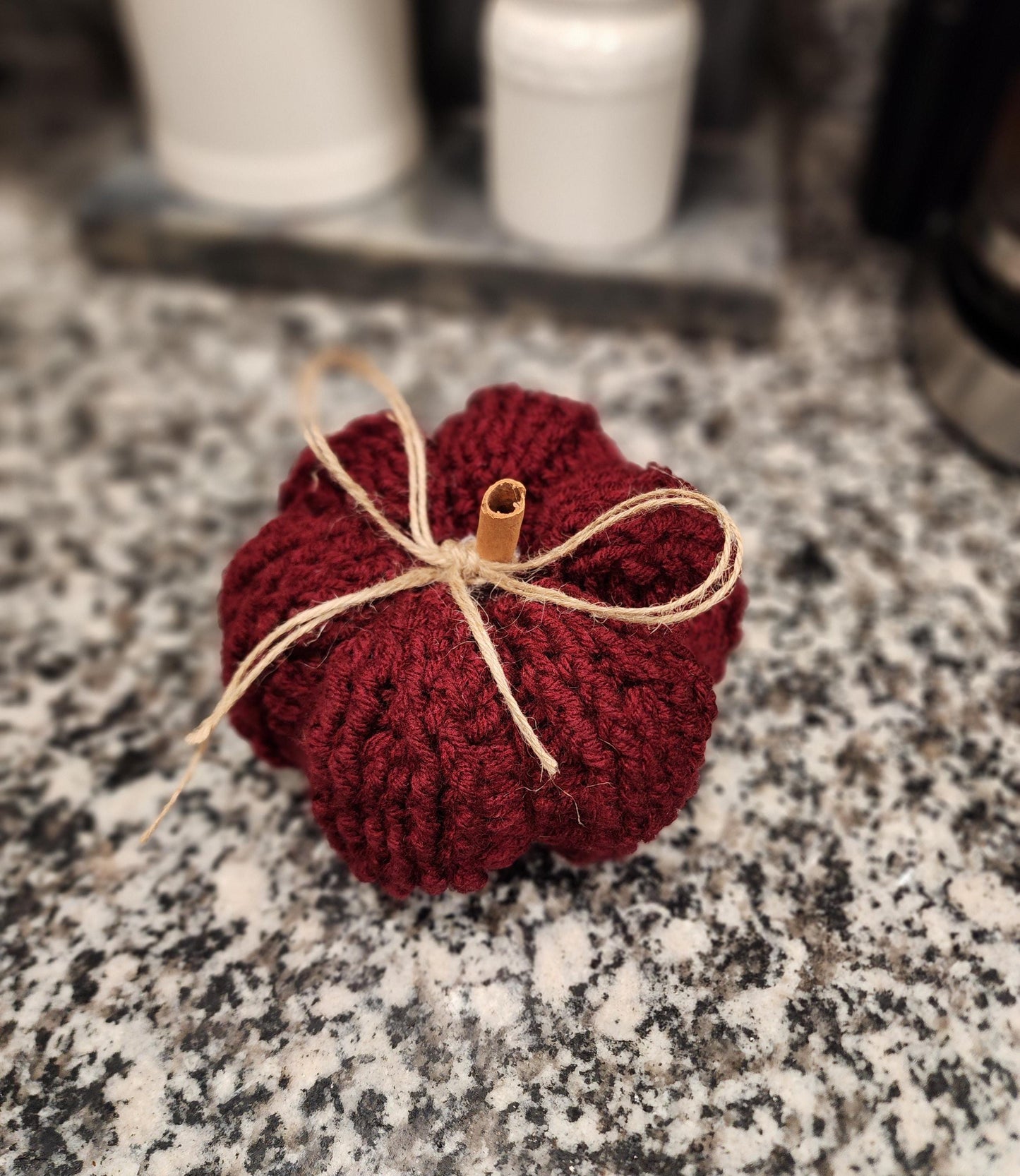 Handmade Crochet Pumpkin Decor: Cinnamon Stick Stem, Fall Home Decor