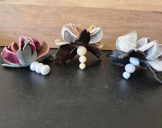 Forever Leather Roses - Western Flower Home Decor - Genuine Cowhide or Leather