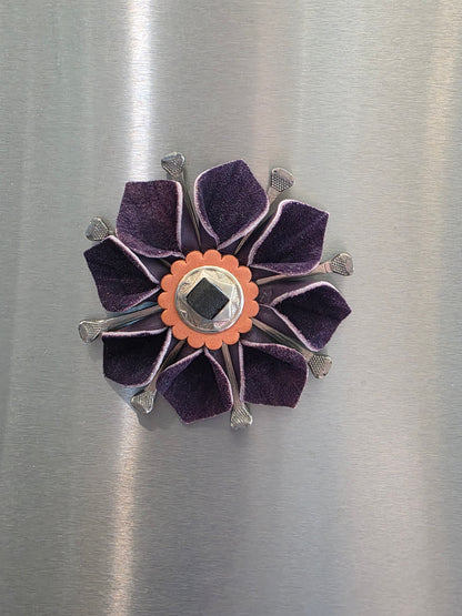 Leather Flower Magnet