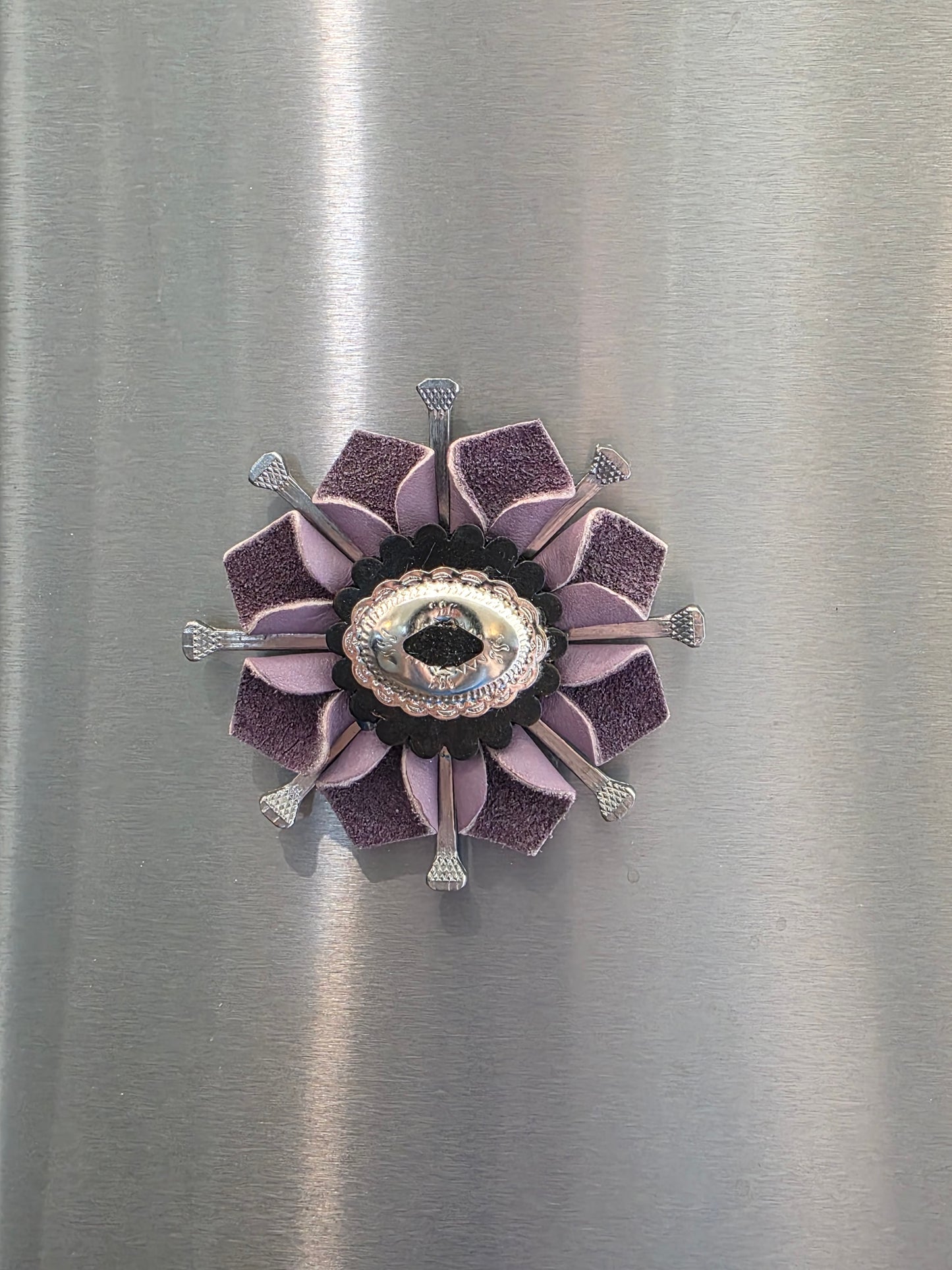 Leather Flower Magnet
