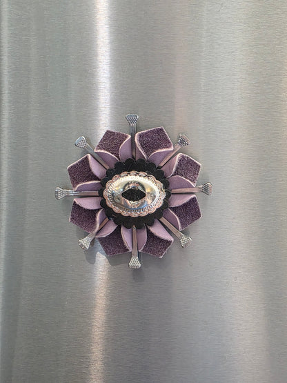 Leather Flower Magnet