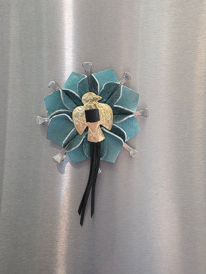 Leather Flower Magnet