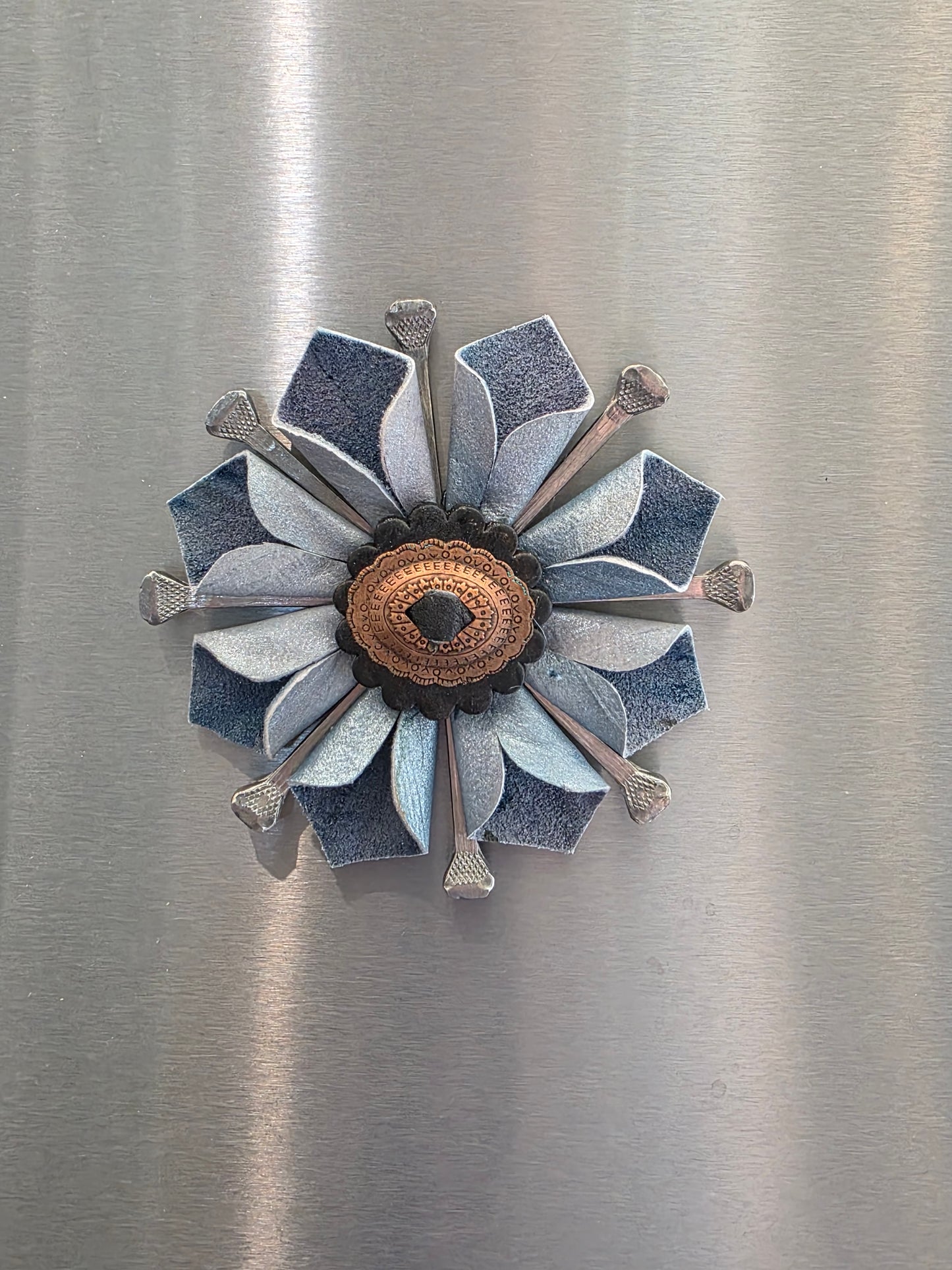 Leather Flower Magnet