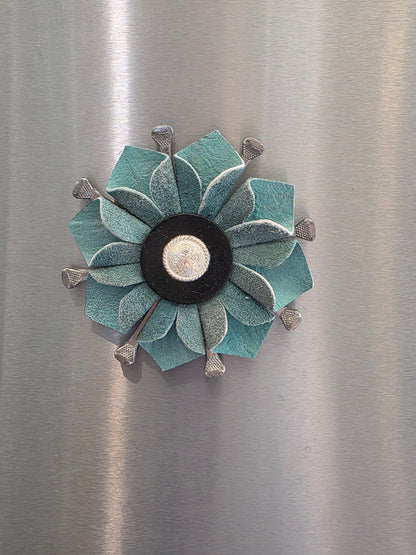 Leather Flower Magnet