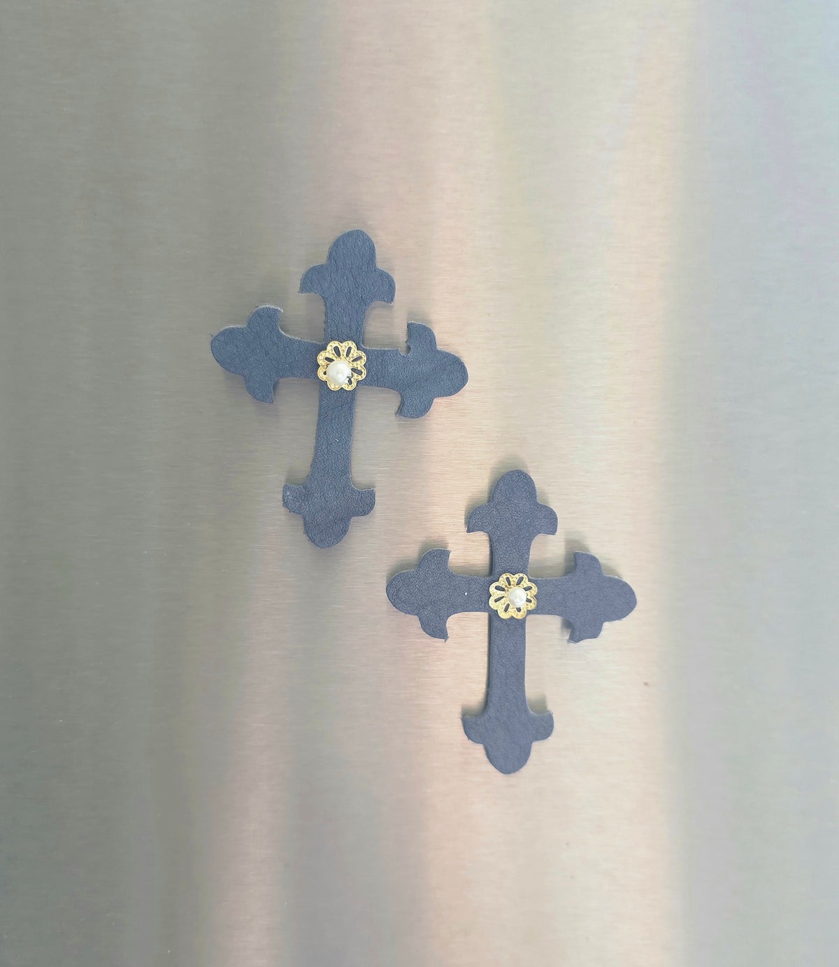 Small Leather Cross Magnet