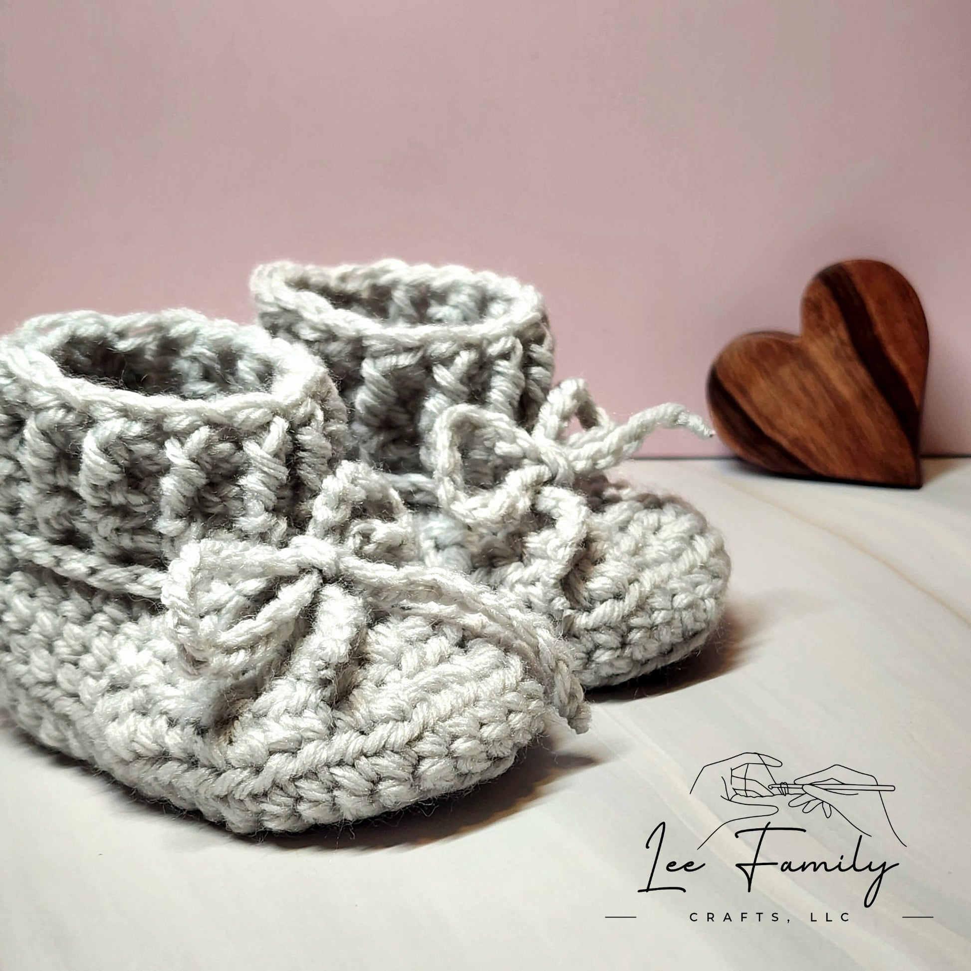 Crocheted Baby Booties | Personalized Sole, Custom Lettering