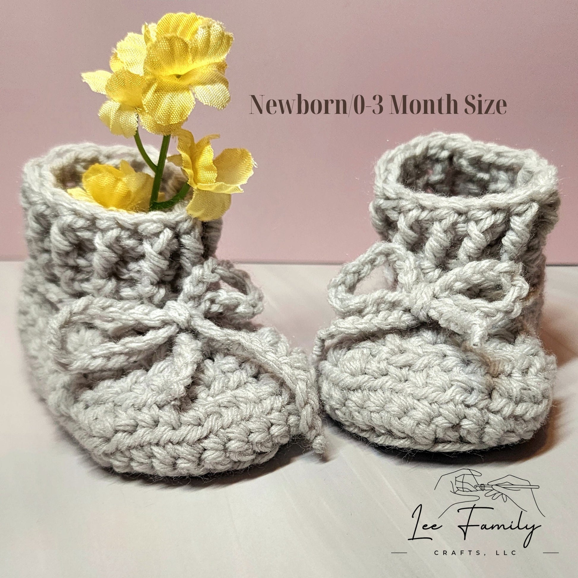 Crocheted Baby Booties | Personalized Sole, Custom Lettering