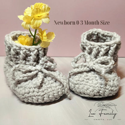 Crocheted Baby Booties | Personalized Sole, Custom Lettering