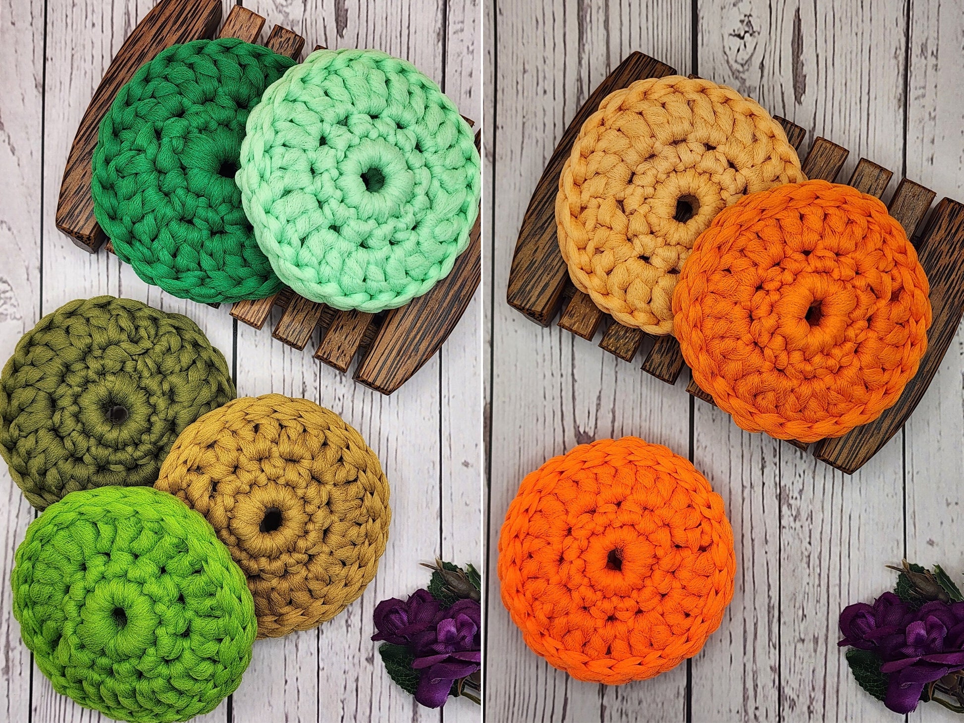 Hand-Crocheted Nylon Dish Scrubbie: Colorful Kitchen Sponge