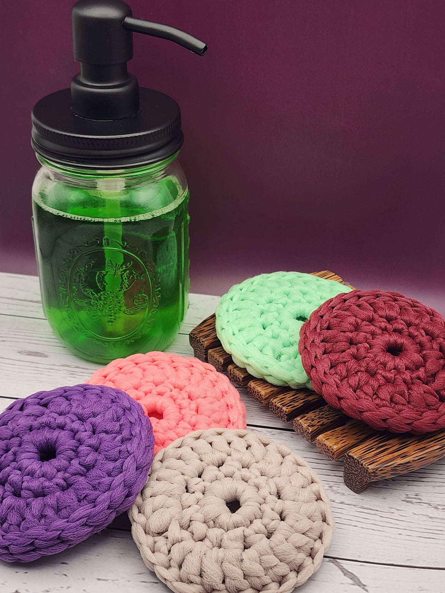 Hand-Crocheted Nylon Dish Scrubbie: Colorful Kitchen Sponge