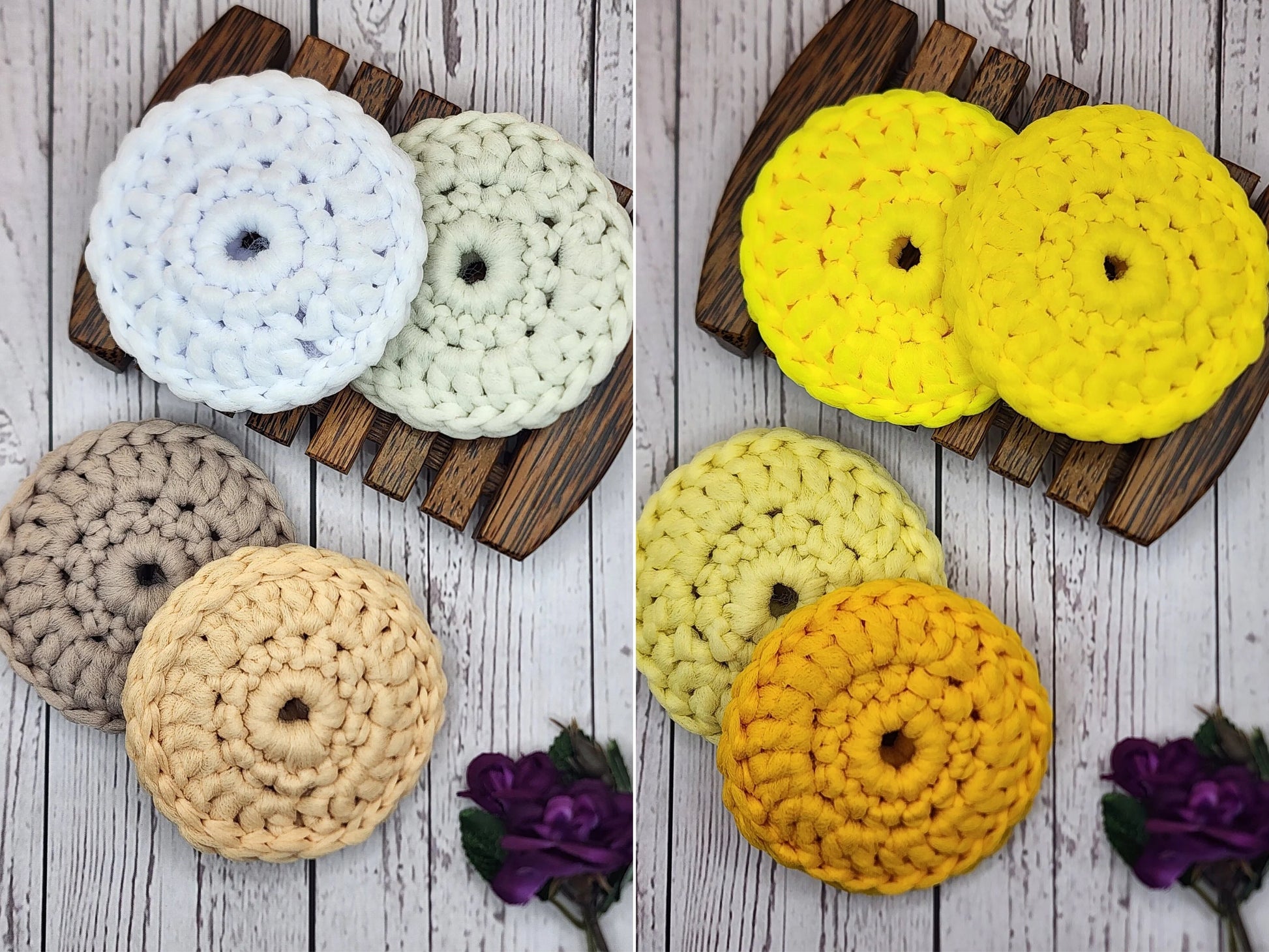 Hand-Crocheted Nylon Dish Scrubbie: Colorful Kitchen Sponge