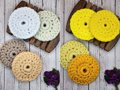 Hand-Crocheted Nylon Dish Scrubbie: Colorful Kitchen Sponge
