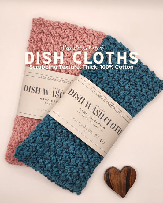 Hand Crocheted Cotton Dish Cloth: Kitchen Wash Cloth
