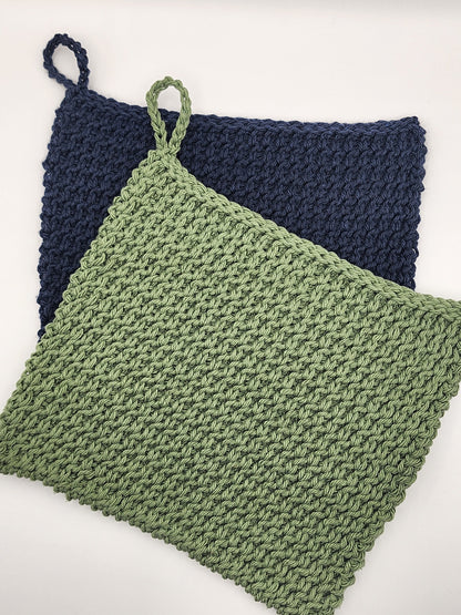 Hand-Crocheted Cotton Pot Holder: Rustic Kitchen Decor