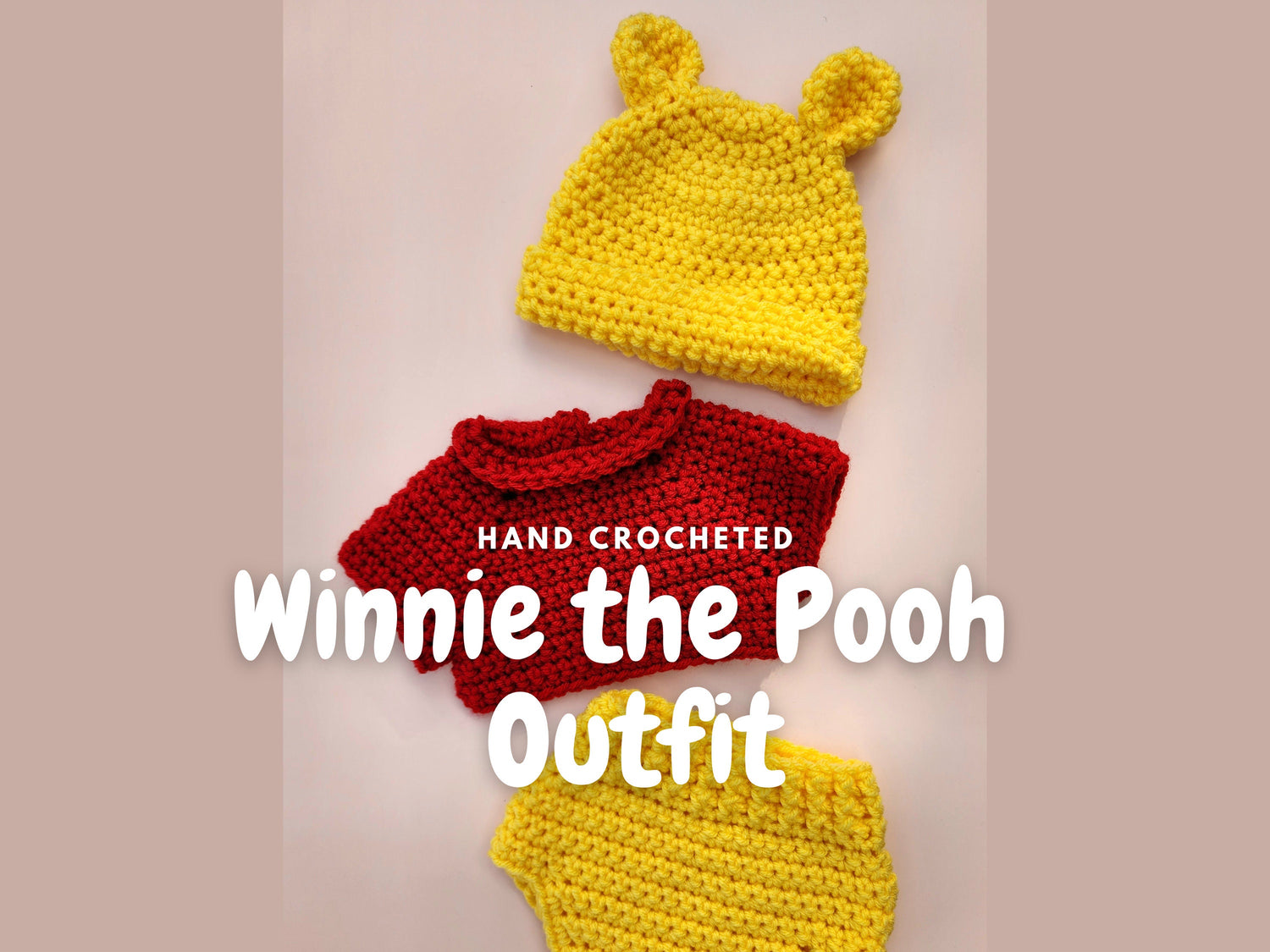 Hand-Crocheted Winnie the Pooh Inspired Baby Outfit: Newborn Photo Prop