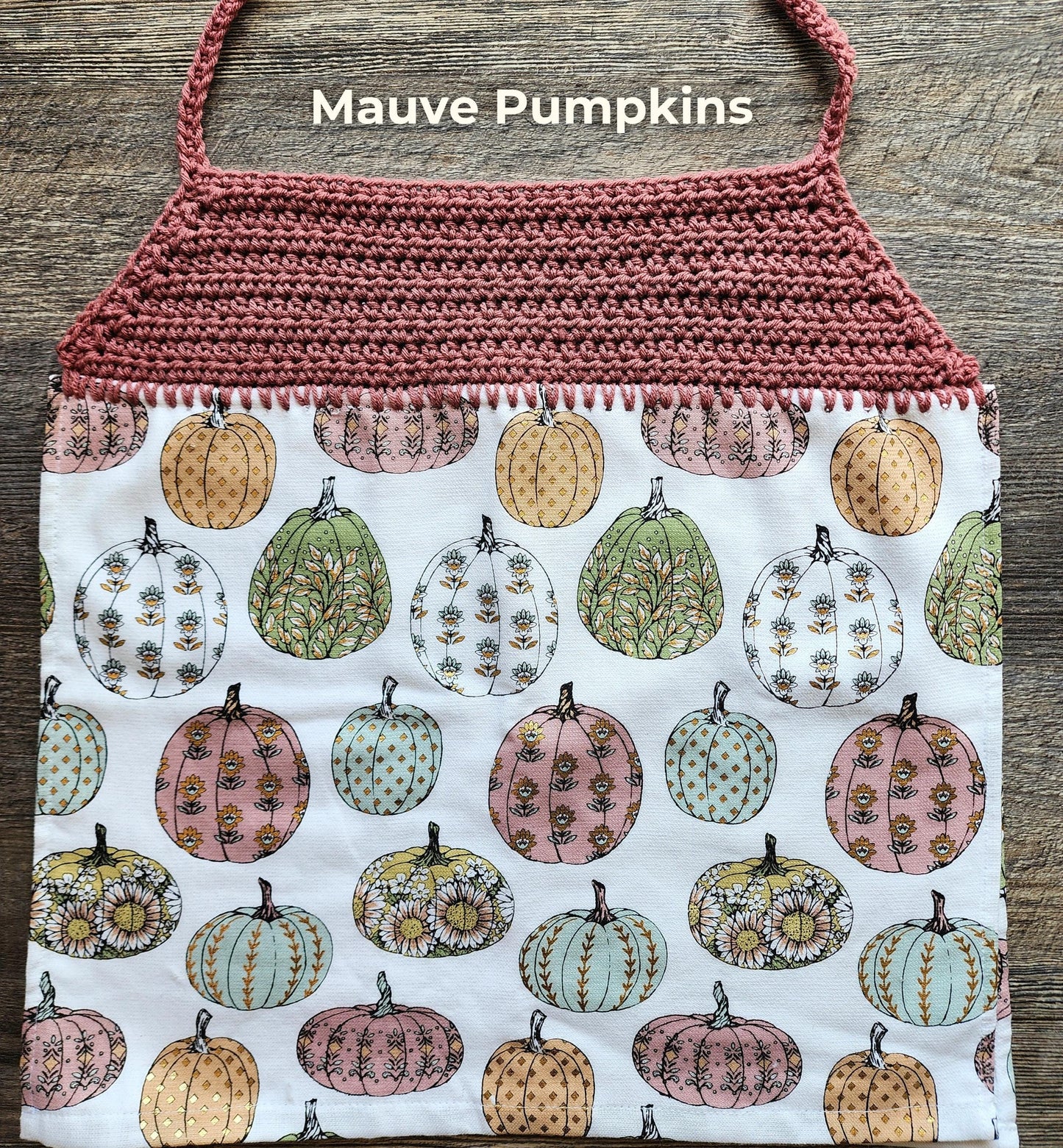 Crochet Hanging Dish Towel: Fall Halloween Pumpkins Kitchen