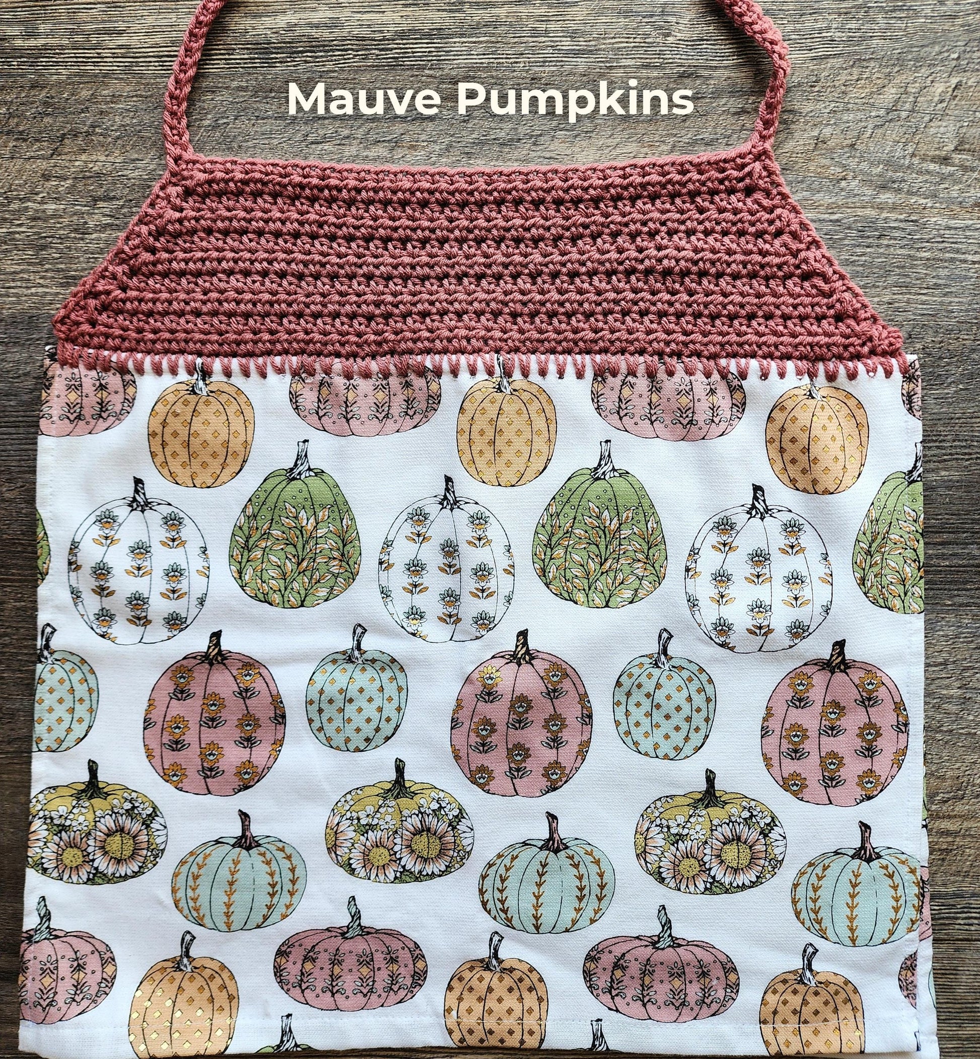 Crochet Hanging Dish Towel: Fall Halloween Pumpkins Kitchen