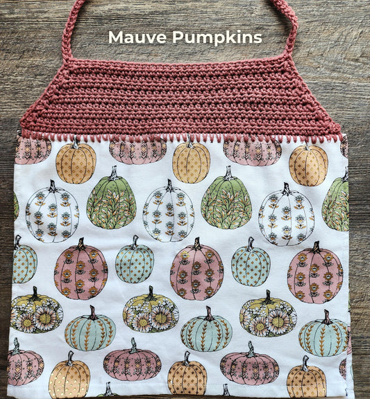 Crochet Hanging Dish Towel: Fall Halloween Pumpkins Kitchen