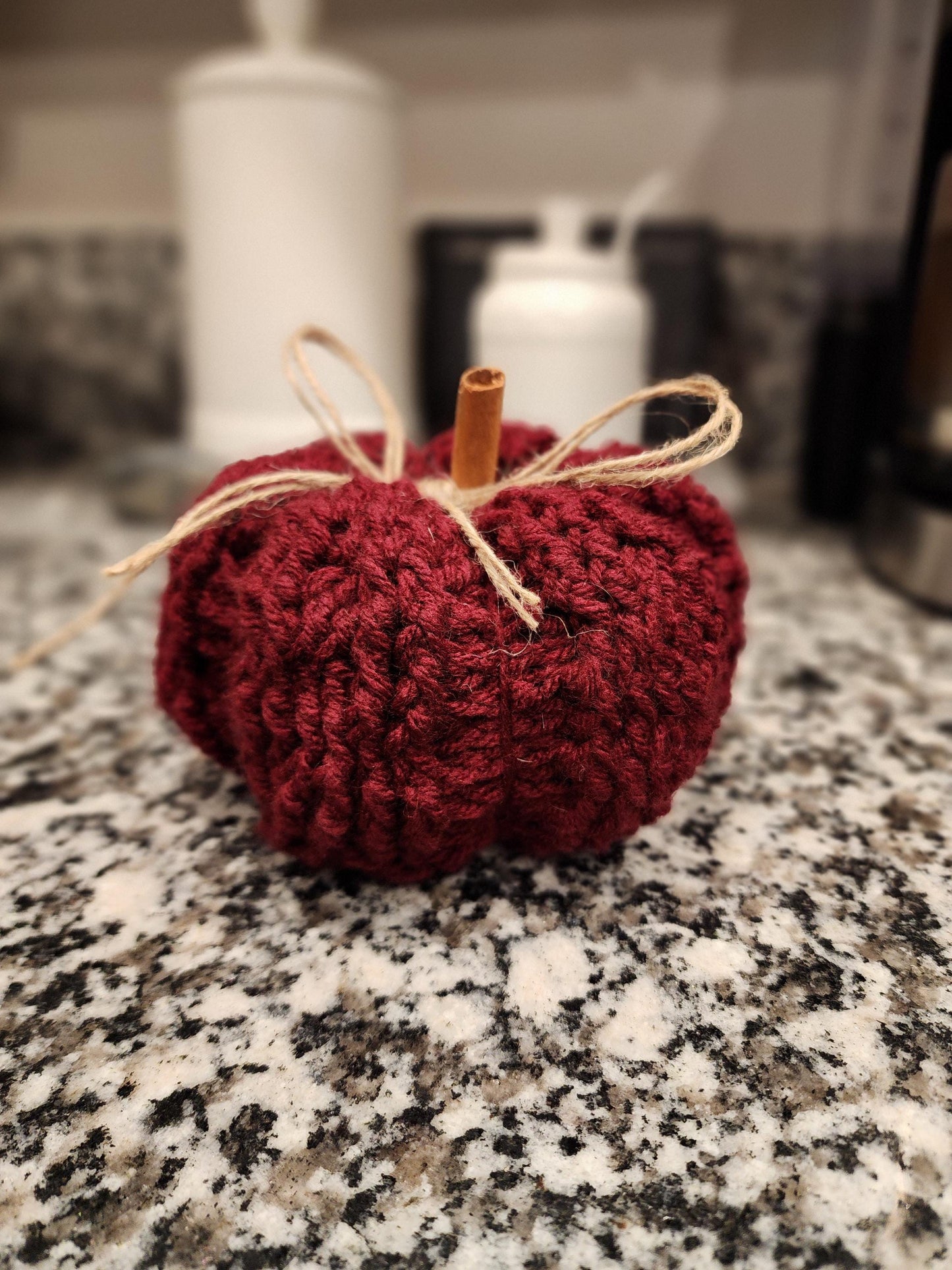 Handmade Crochet Pumpkin Decor: Cinnamon Stick Stem, Fall Home Decor