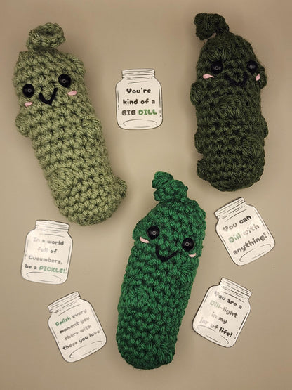 Crochet Emotional Support Pickle | Handmade Desk Decor
