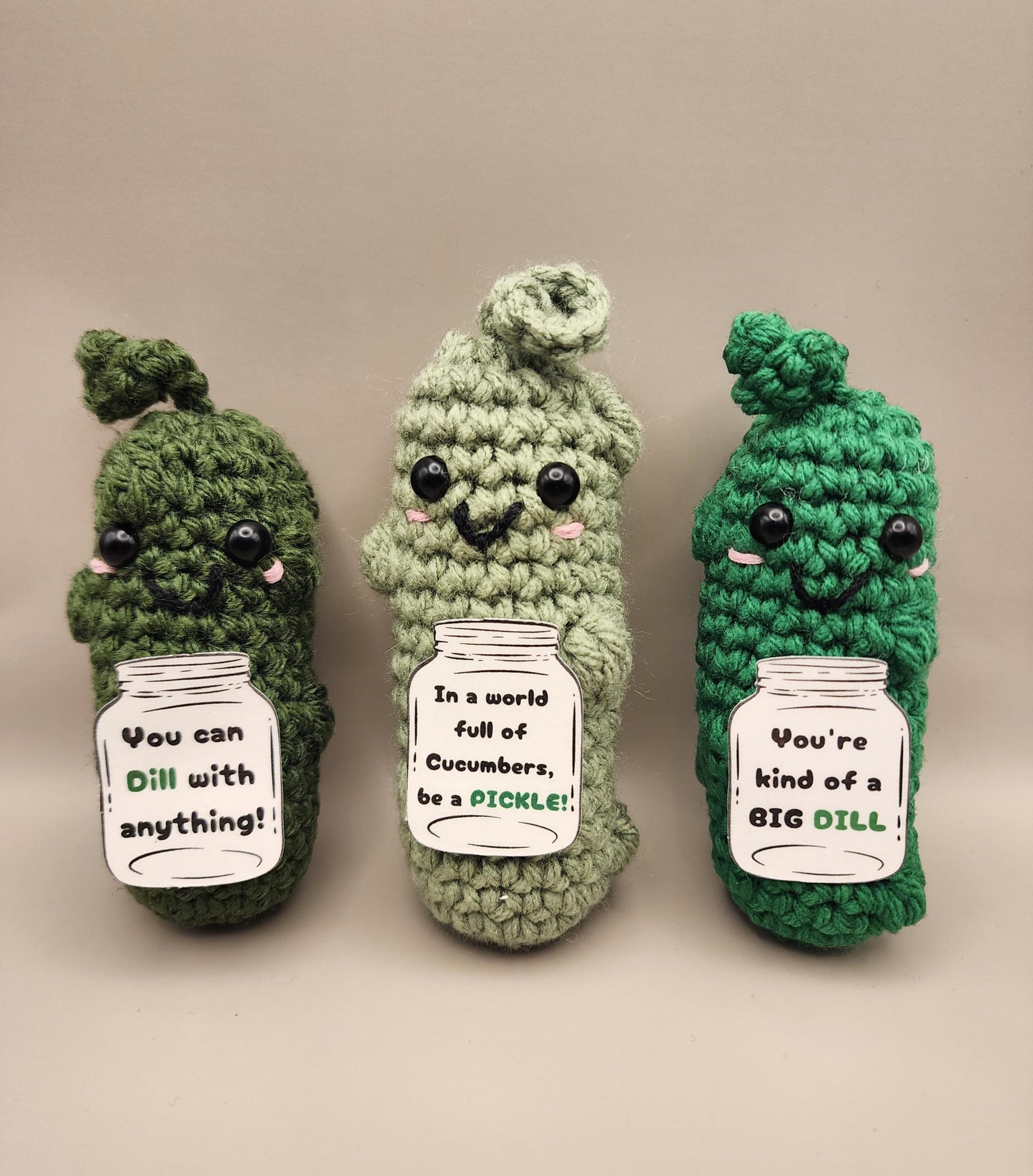 Crochet Emotional Support Pickle | Handmade Desk Decor