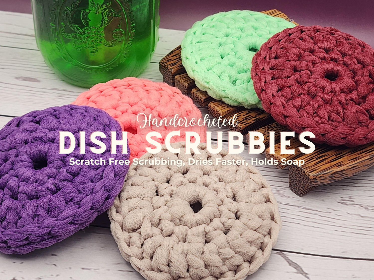 Hand-Crocheted Nylon Dish Scrubbie: Colorful Kitchen Sponge