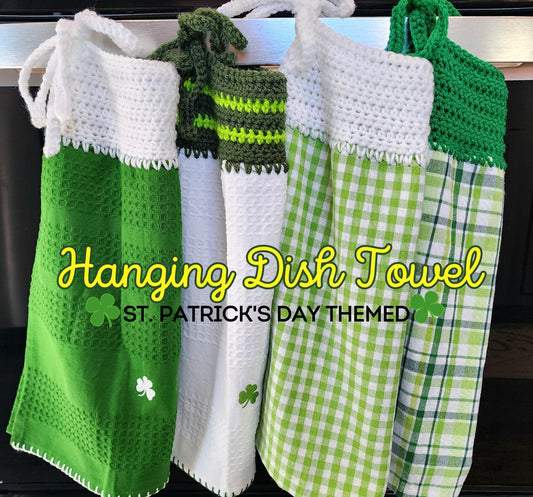 St. Patrick's Day Hanging Dish Towel: Crochet Kitchen Decor