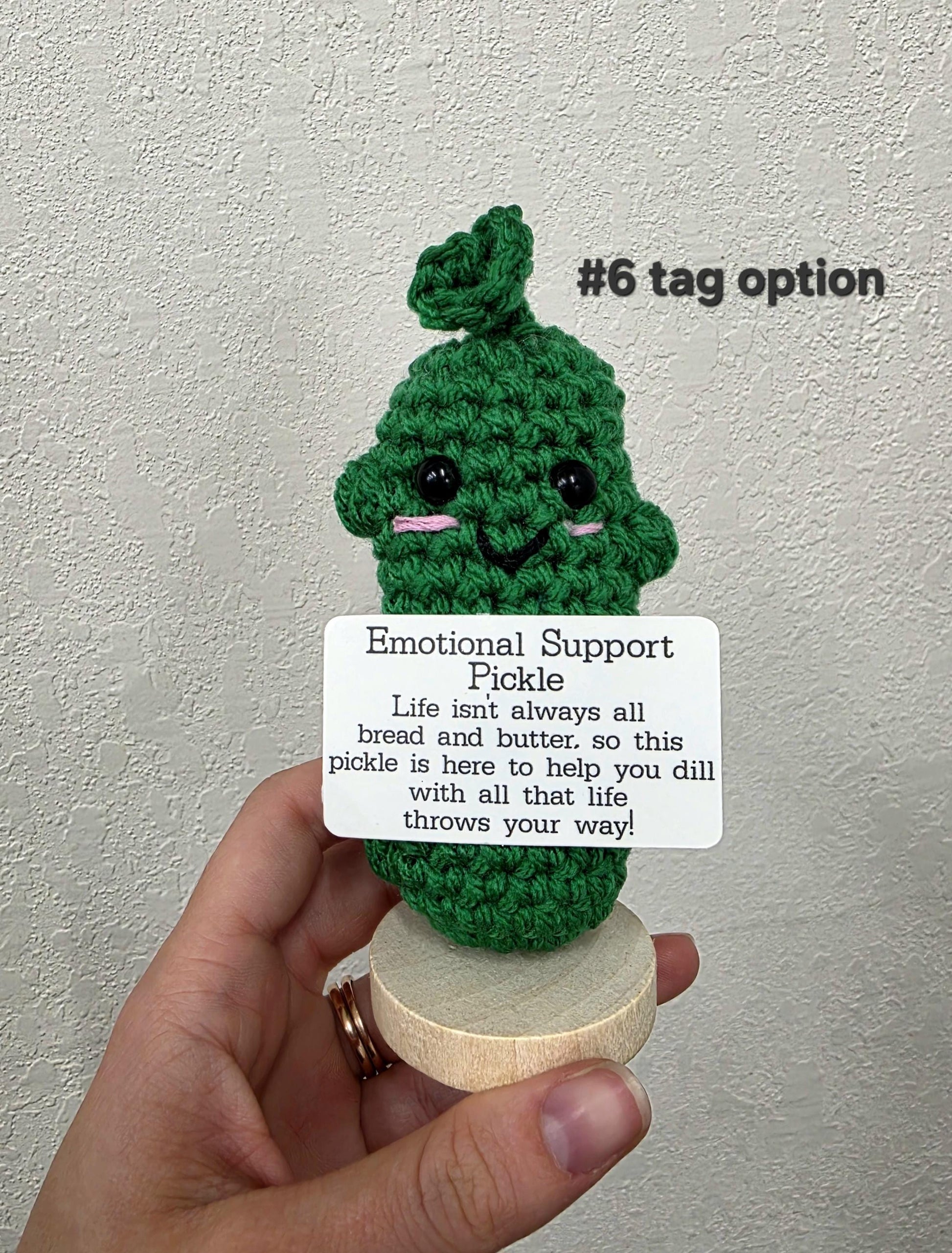Crochet Emotional Support Pickle | Handmade Desk Decor