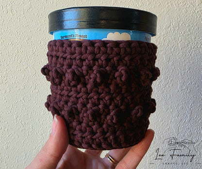 Hand-Crocheted Pint Ice Cream Cozy: Cotton-Nylon Blend Ramen Cozy