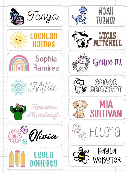 Custom Name Labels: School & Office Supply Stickers
