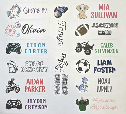 Custom Name Labels: School & Office Supply Stickers