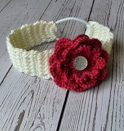 Crochet Flower Baby Headband: Hair Accessory, Newborn to Toddler