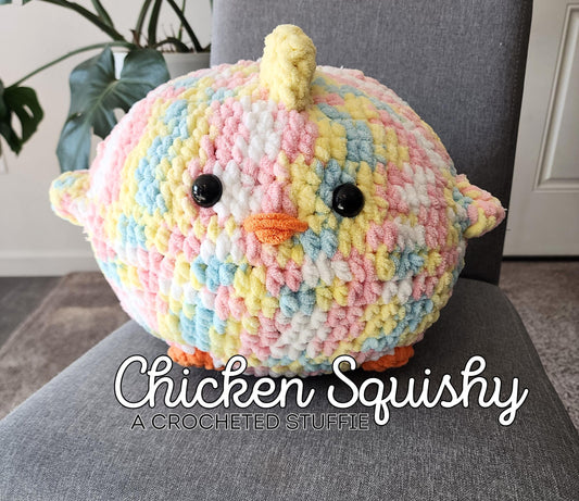 Crocheted Chicken Squishy: Handmade Plush Farm Animal Toy