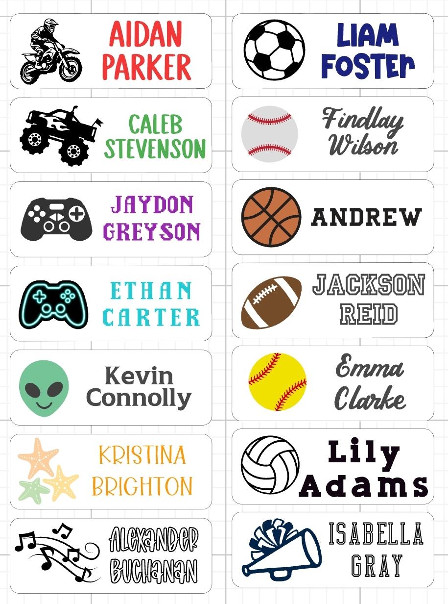 Custom Name Labels: School & Office Supply Stickers