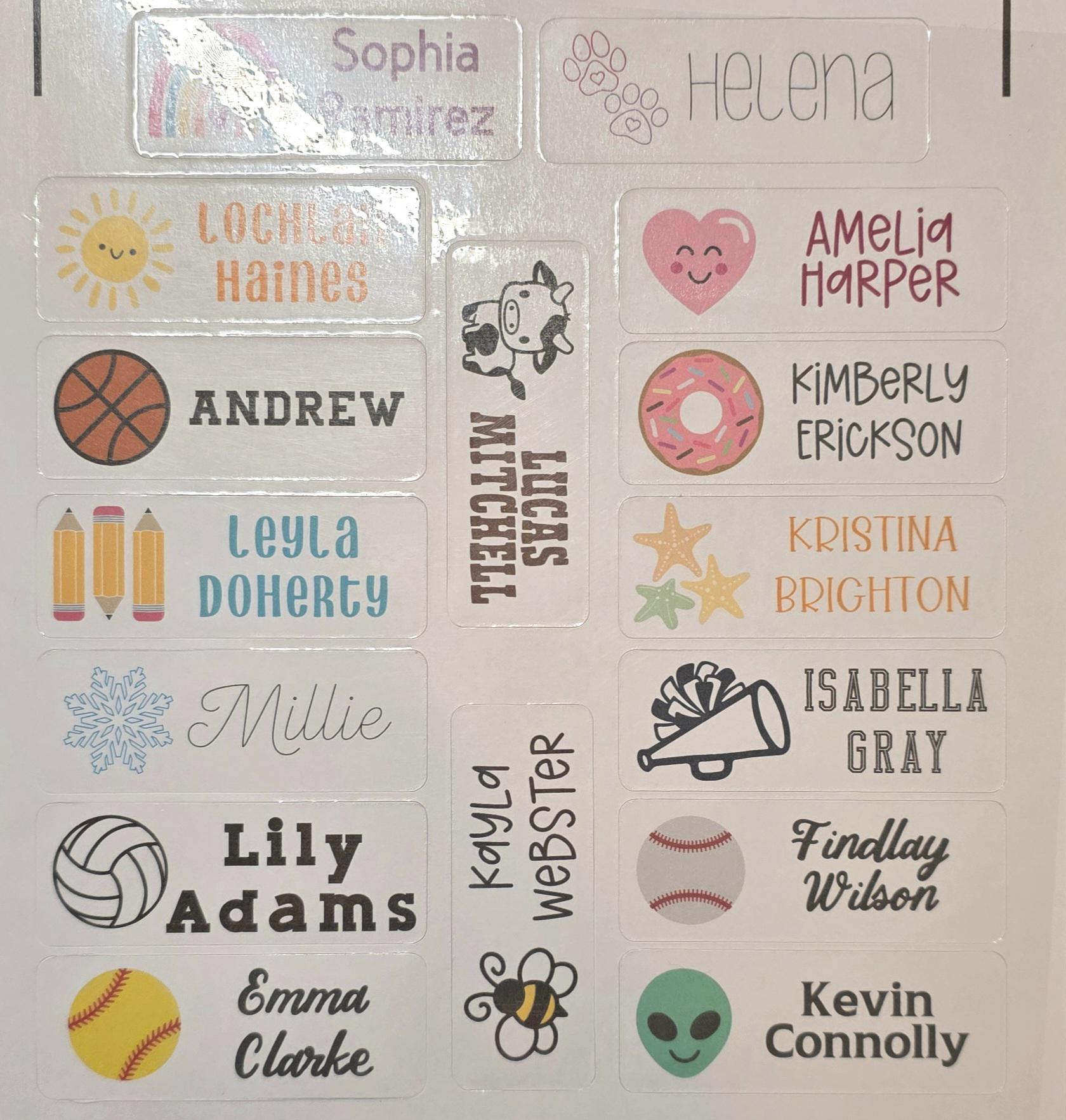 Custom Name Labels: School & Office Supply Stickers