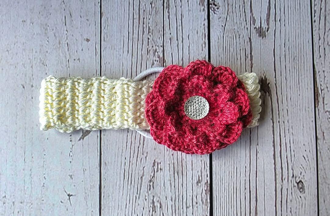 Crochet Flower Baby Headband: Hair Accessory, Newborn to Toddler