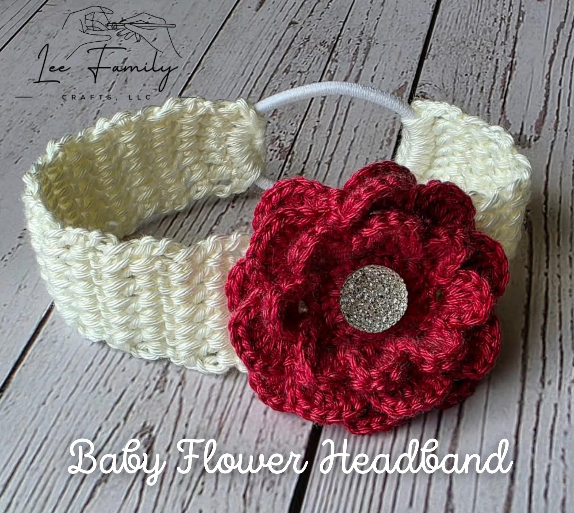 Crochet Flower Baby Headband: Hair Accessory, Newborn to Toddler
