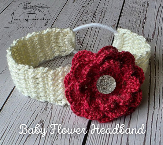 Crochet Flower Baby Headband: Hair Accessory, Newborn to Toddler