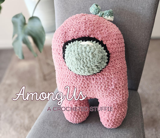 Crocheted Among Us Plushie: Handmade Video Game Stuffed Animal