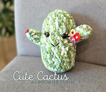 Crocheted Cactus Plushie: Handmade Squishy Toy, Western Decor