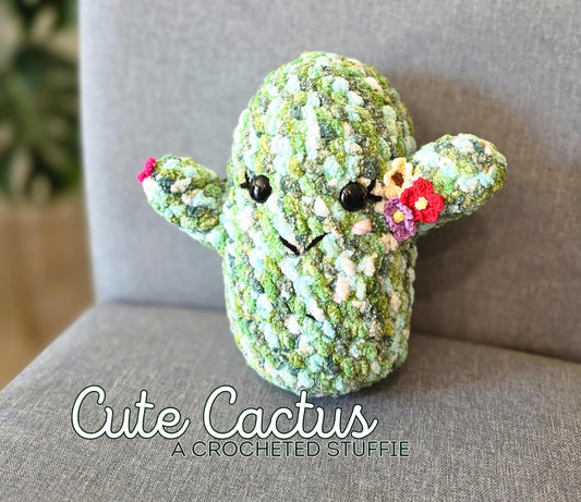 Crocheted Cactus Plushie: Handmade Squishy Toy, Western Decor