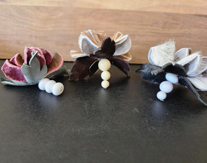 Forever Leather Roses - Western Flower Home Decor - Genuine Cowhide or Leather