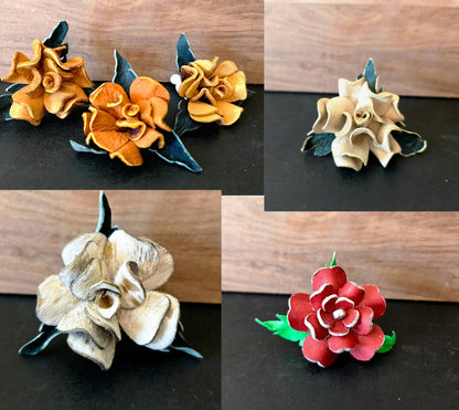 Forever Leather Roses - Western Flower Home Decor - Genuine Cowhide or Leather
