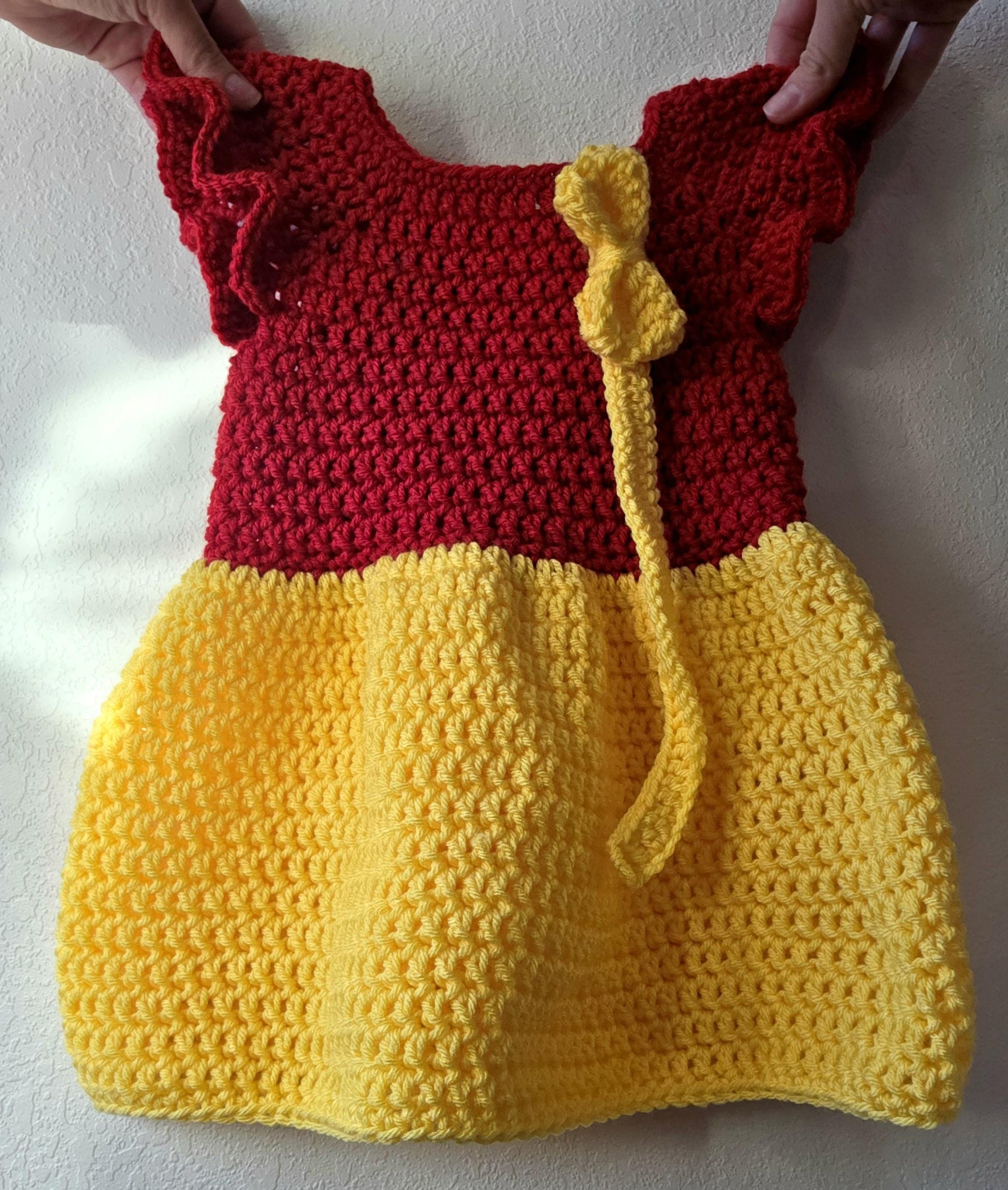 Hand Crocheted Winnie the Pooh Inspired Baby Outfit: Photo Prop