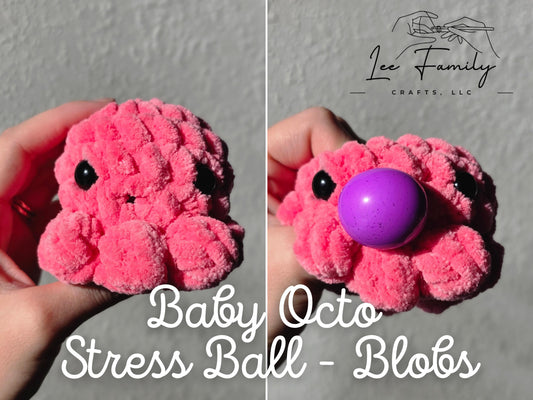 Hand Crocheted Baby Octo Stress Blob: Squishy Fidget Toy