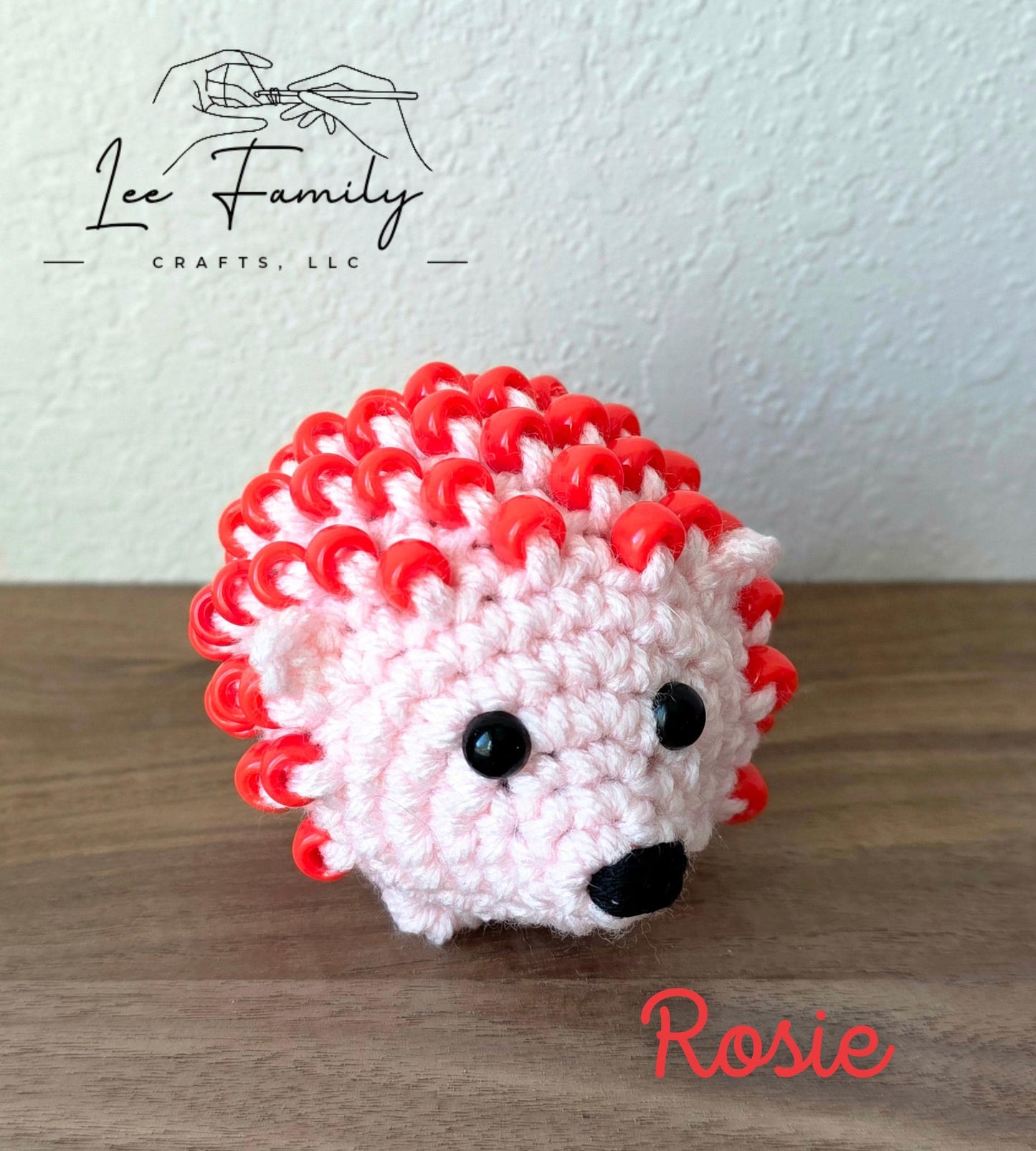 Crocheted Beaded Hedgehog Fidget Toy – Sensory Desk Pet, Valentine's Gift