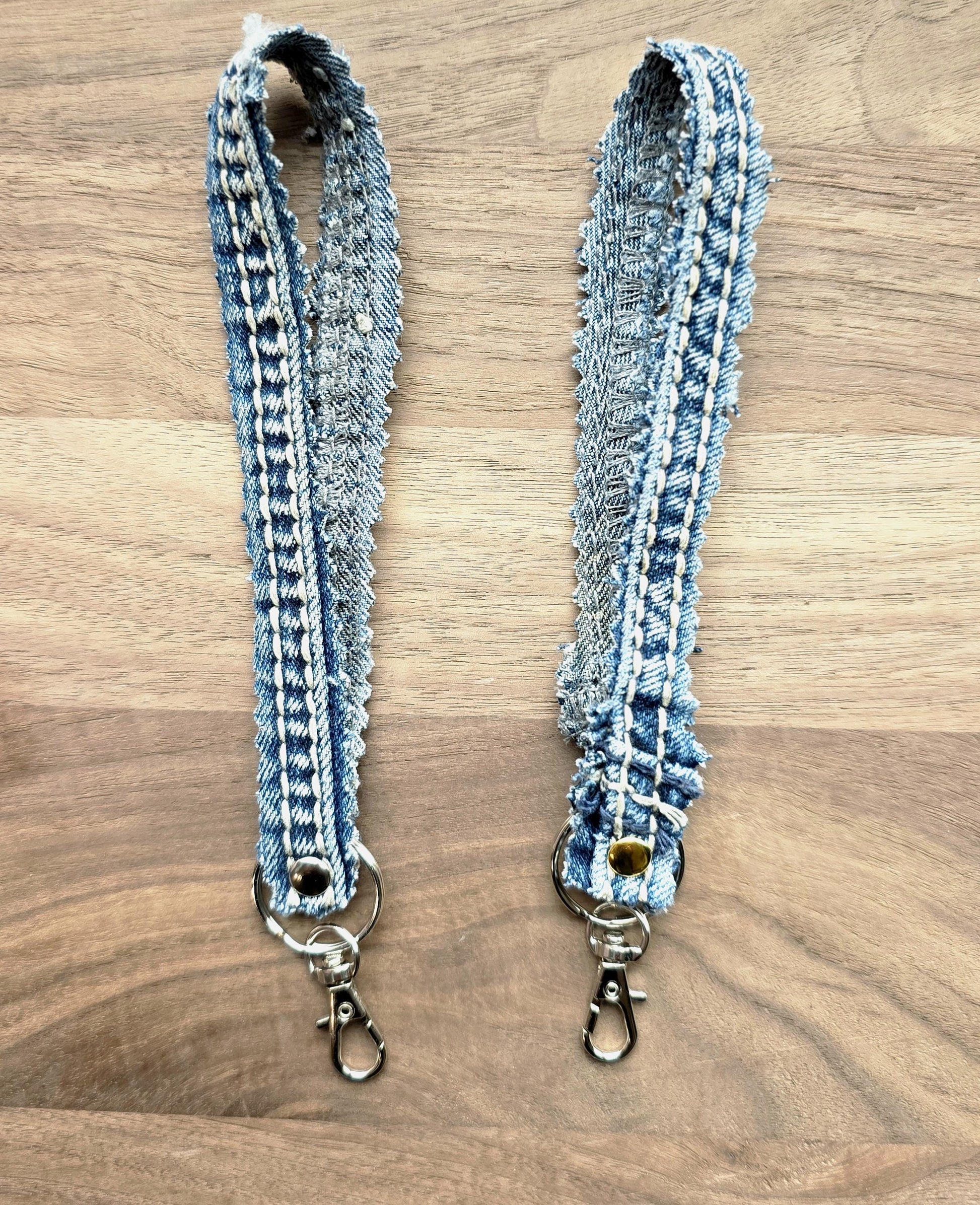 Upcycled Denim Tassel Keychain – Boho Bag Charm with Turquoise & Cow Tag – Recycled Jean Seam Key Ring – Western Accessories – Handmade Gift