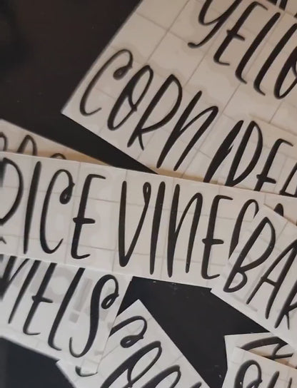 Pantry Labels | Removable Vinyl Decals for Kitchen Storage