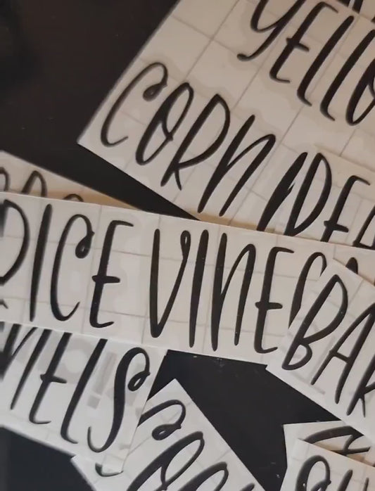 Pantry Labels | Removable Vinyl Decals for Kitchen Storage